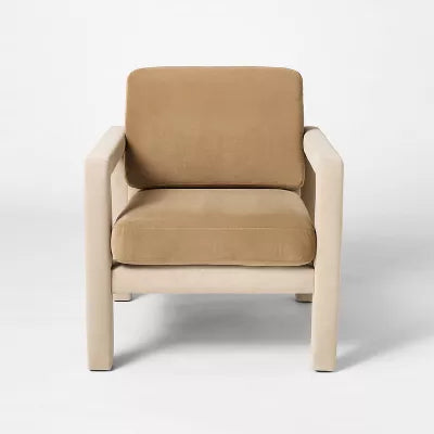 Upholstered Sculptural Accent Chair Brown - Threshold™ designed with Studio McGee