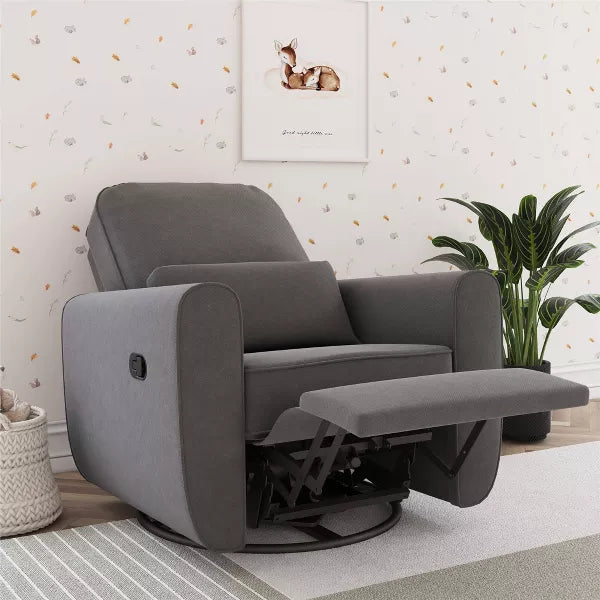 Baby Relax Kennedy Nursery Gliding Recliner Upholstered Accent Chair - Gray