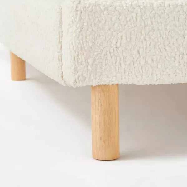 Kessler Bed in Cream Faux Shearling - Threshold™ designed with Studio McGee (Size Queen)