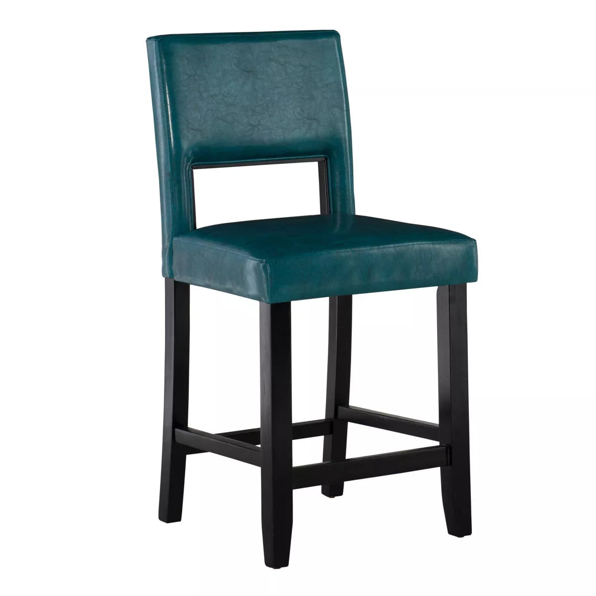 24" Vega Counter Height Barstool Hardwood - Linon (Color Blue)