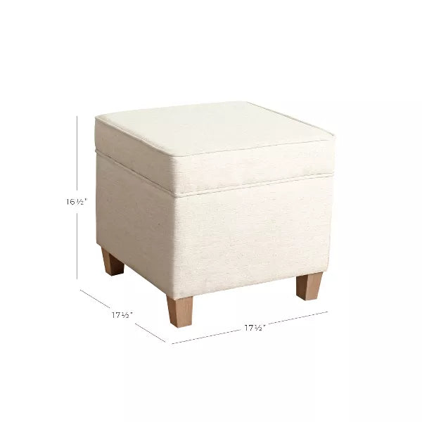 Cole Classics Square Storage Ottoman with Lift Off Top - HomePop (Color Linen)