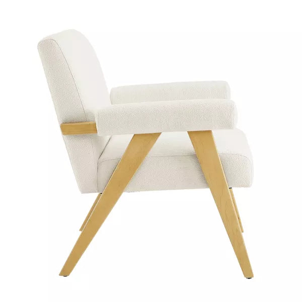 Woven Upholstered Arm Accent Chair - Threshold™ (Color Cream Boucle)