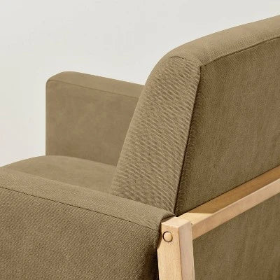 Canvas Upholstered Accent Arm Chair – Khaki – Hearth & Hand™ With Magnolia