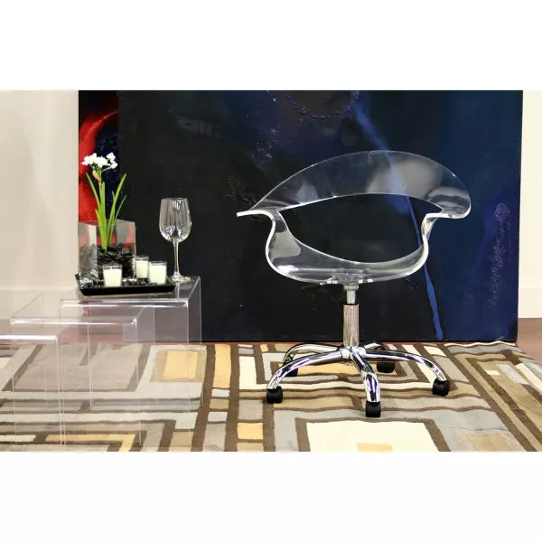 Elia Acrylic Swivel Chair Clear - Baxton Studio