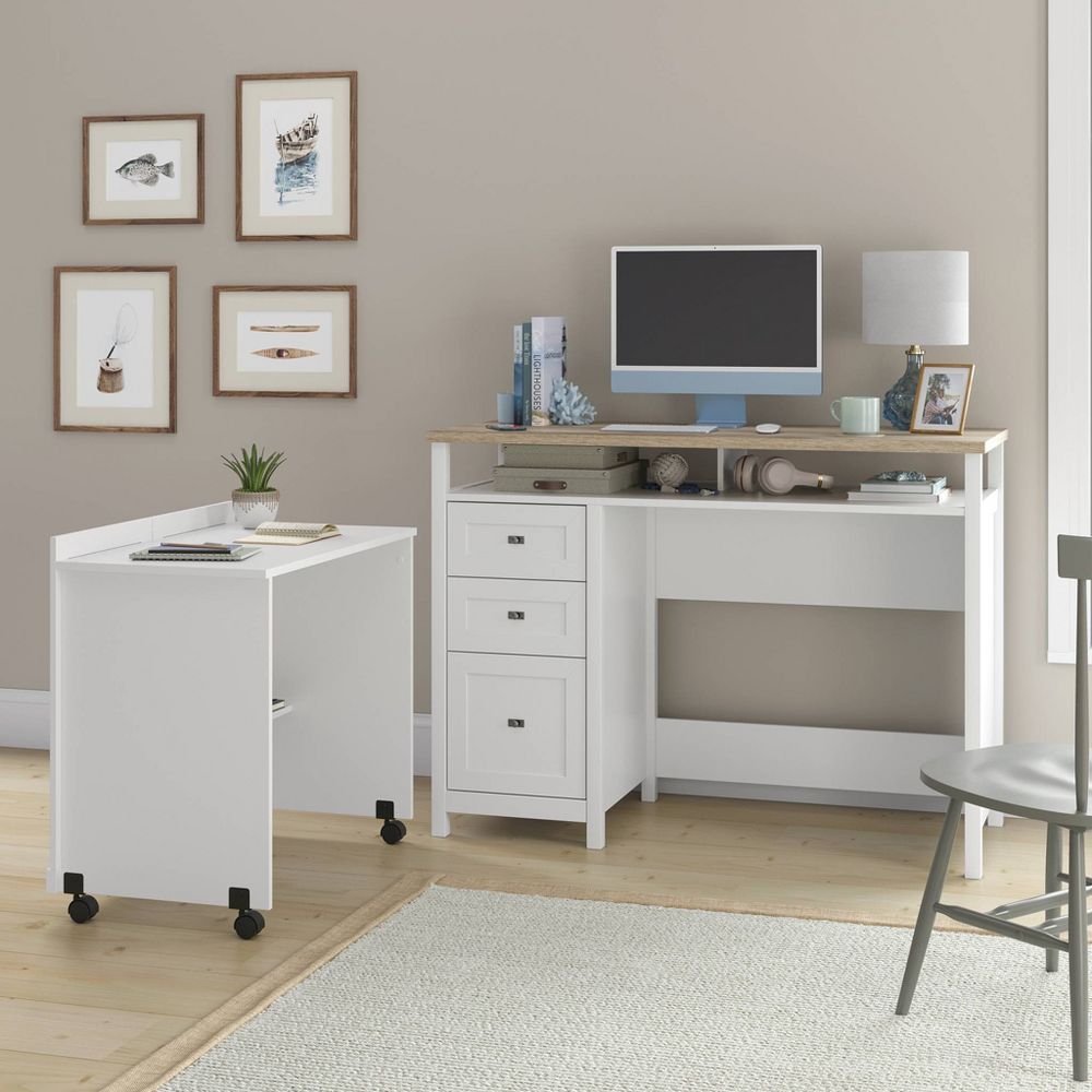 Cottage Road Credenza Desk White - Sauder