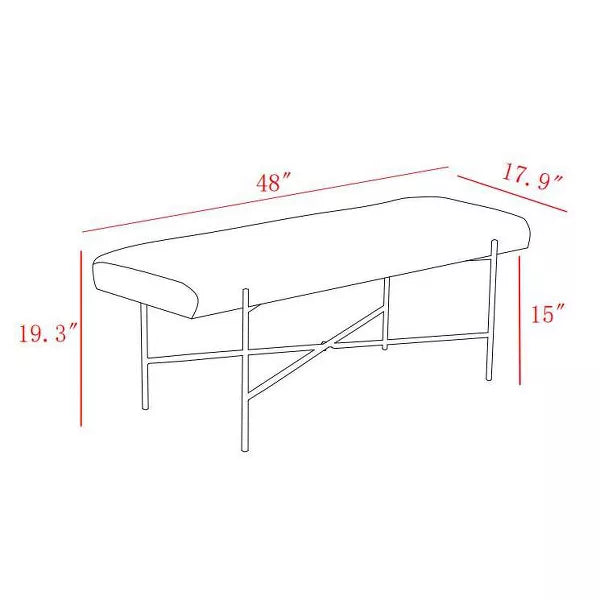 Clarkston Metal Base Upholstered Bench Cream Boucle - Threshold™ designed with Studio McGee: Entryway Seating, Modern Ottoman Style