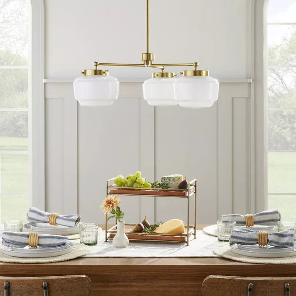 3-Arm Milk Glass Chandelier Ceiling Light - Hearth & Hand™ with Magnolia