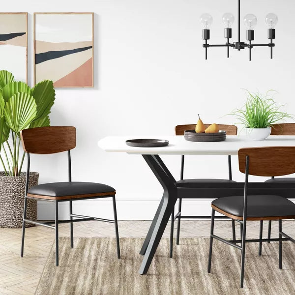2pk Telstar Mid-Century Modern Mixed Material Dining Chair - Threshold™