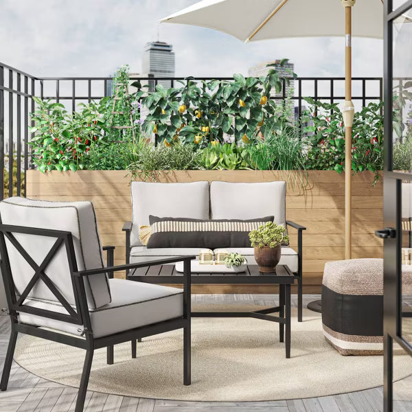 Searsburg Aluminum Deep Seating Outdoor Patio Chair, Club Chair, Accent Chair White/Black - Threshold™