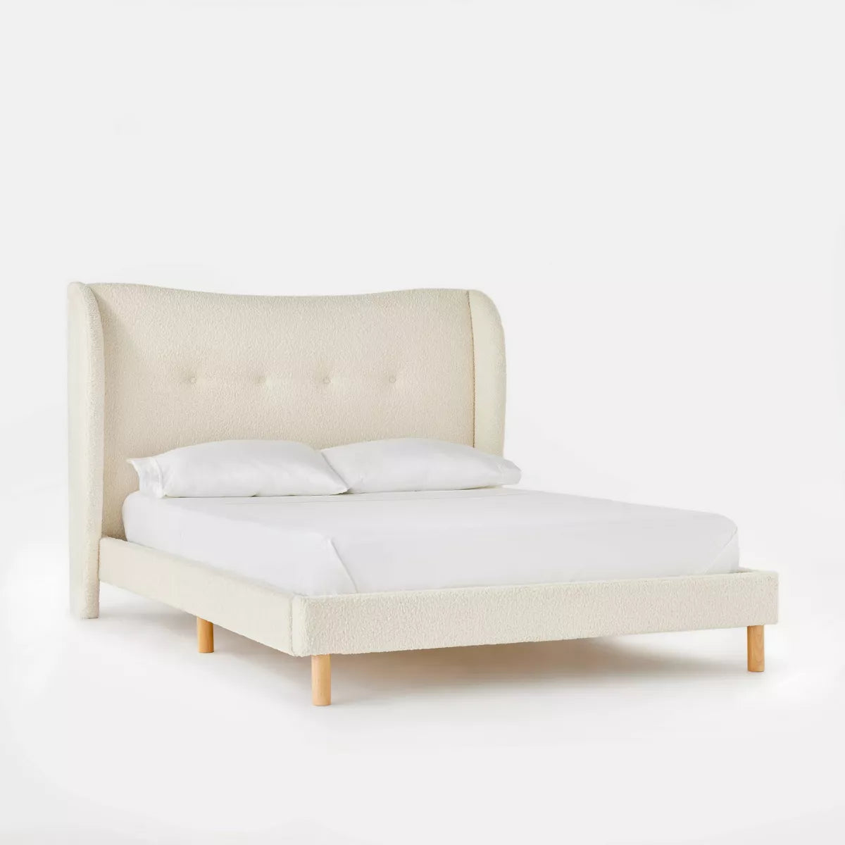 Kessler Bed in Cream Faux Shearling - Threshold™ designed with Studio McGee (Size Queen)