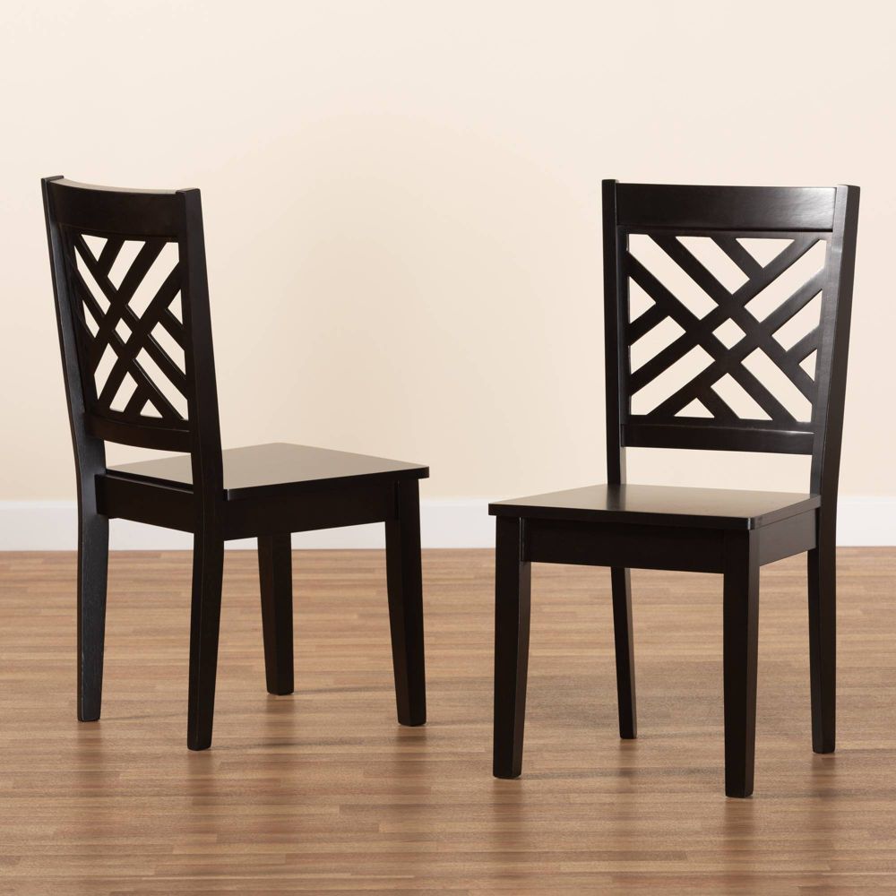 Caron Wood Dining Chair Set - Baxton Studio