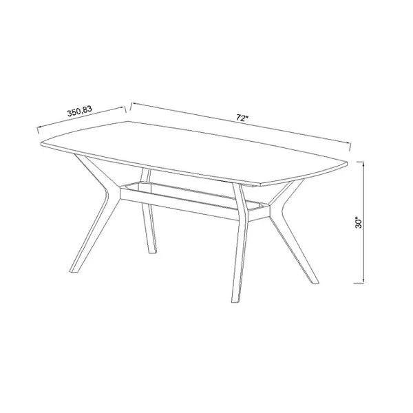 72" Emmond Mid-Century Modern Dining Table White/Brown - Threshold™