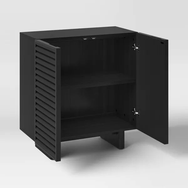 2 Door Fluted Accent Cabinet Black - Threshold™