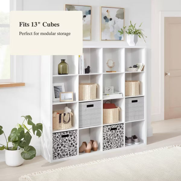 13'' 16 Cube Organizer White - Brightroom™: Decorative Bookshelf with 4 Shelves, Cubby Storage Bins, MDF Frame