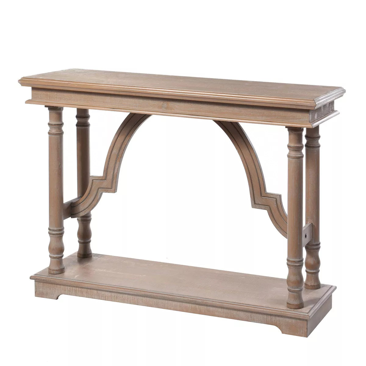 Wood Trestle Console Table with Arch Design Brown - StyleCraft: Entryway, Narrow Profile, Solid Wood