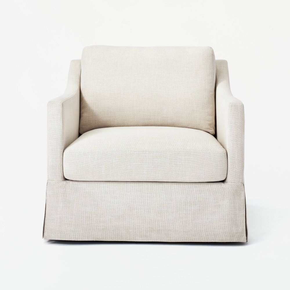 Vivian Park Upholstered Swivel Chair - Threshold™ designed with Studio McGee -Mushroom Linen