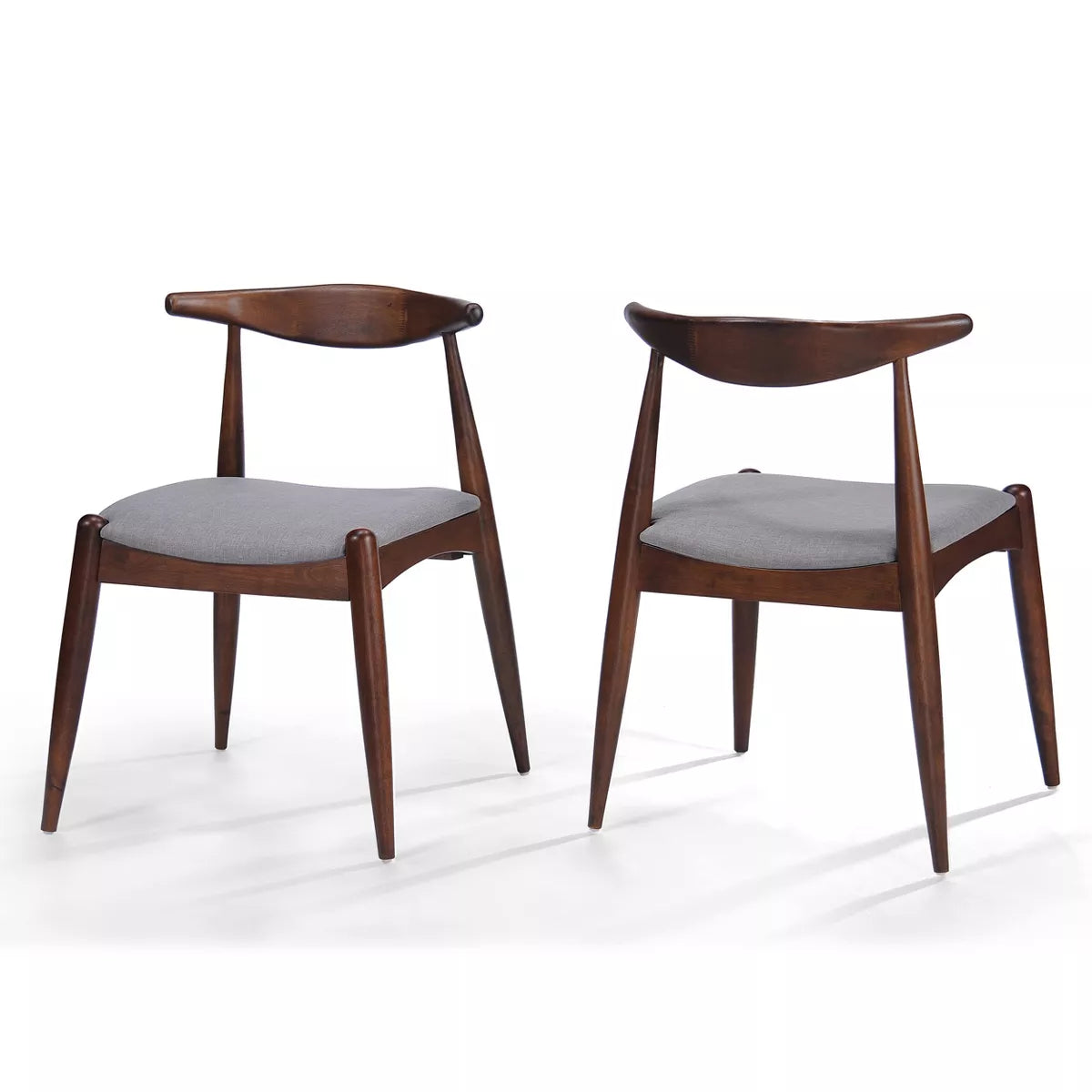 Set of 2 Francie Dining Chairs - Christopher Knight Home (Color Beige/Walnut Brown)