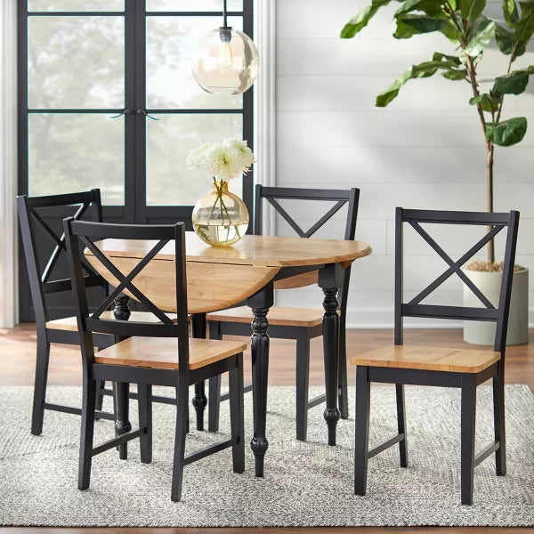 Set of 2 Virginia Crossback Dining Chairs - Buylateral (black)