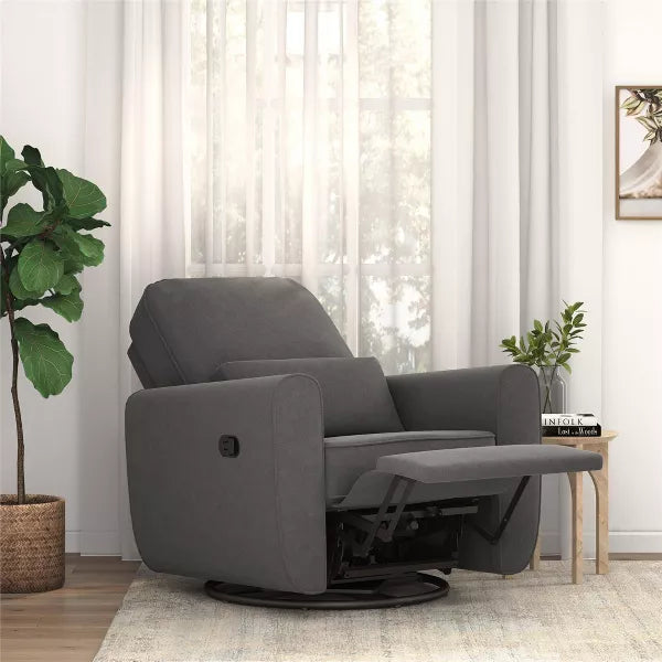 Baby Relax Kennedy Nursery Gliding Recliner Upholstered Accent Chair - Gray