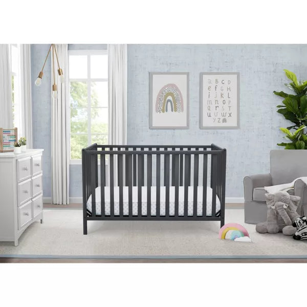 Delta Children Heartland 4-in-1 Convertible Crib - Greenguard Gold Certified (Color Charcoal Gray)