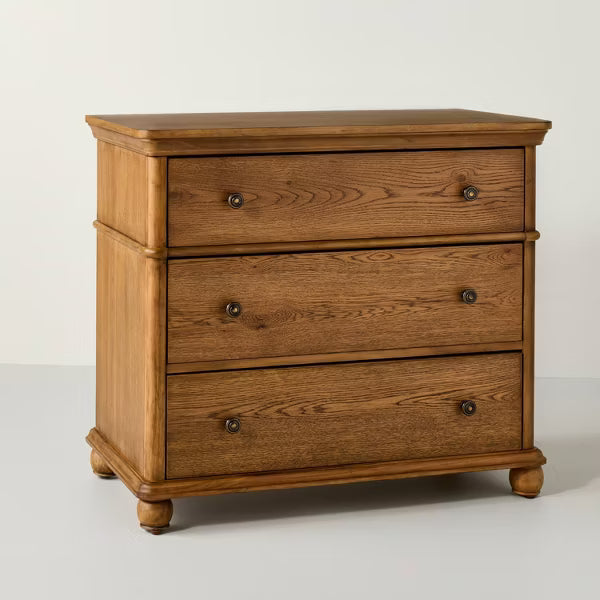 Classic 3 Drawer Wooden Vertical Dresser Aged Oak - Hearth & Hand™ with Magnolia