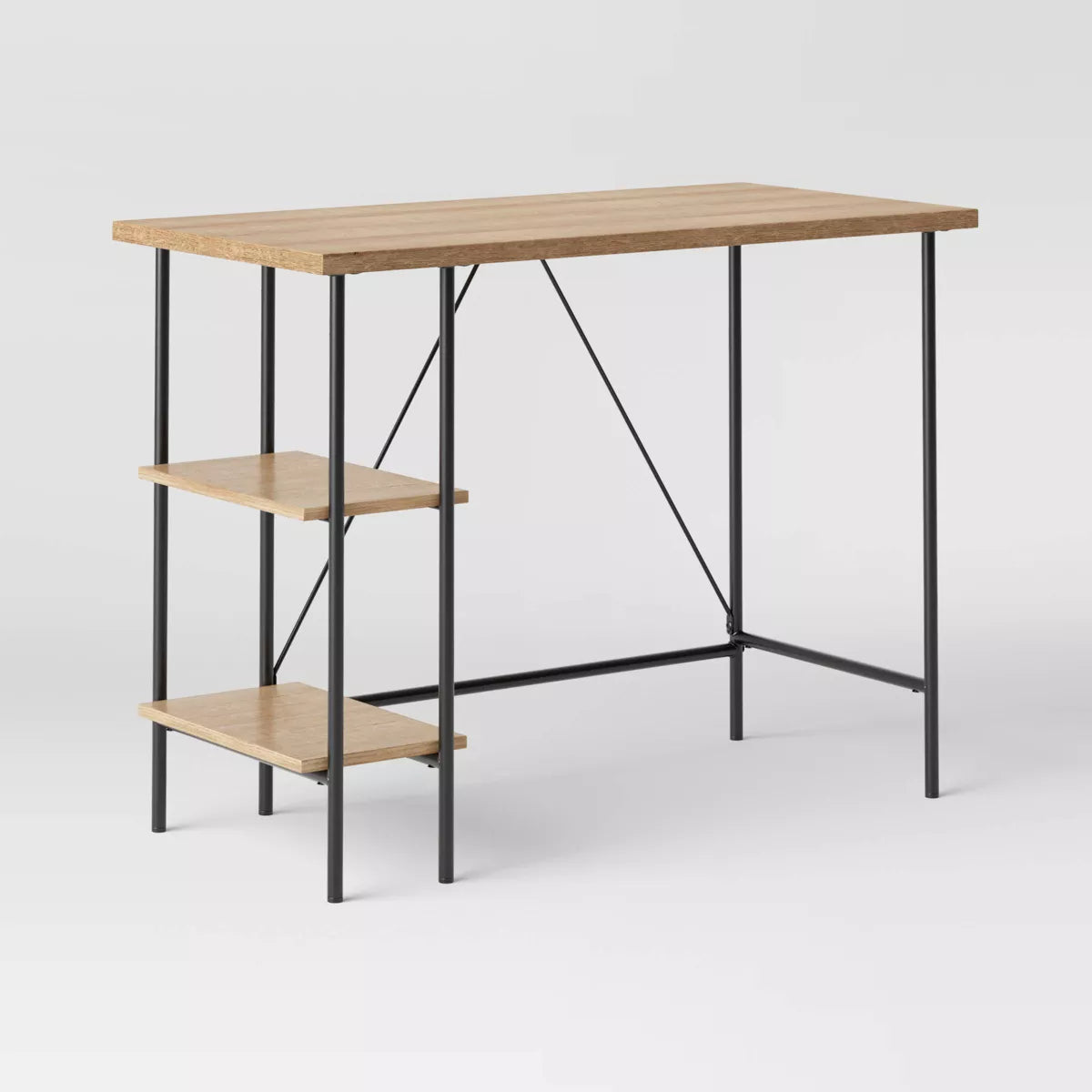 Wood and Metal Desk with Shelves Natural - Room Essentials™