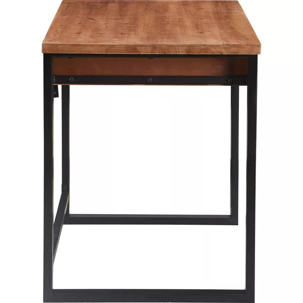 Leighton Writing Desk Wood and Black Metal - Serta