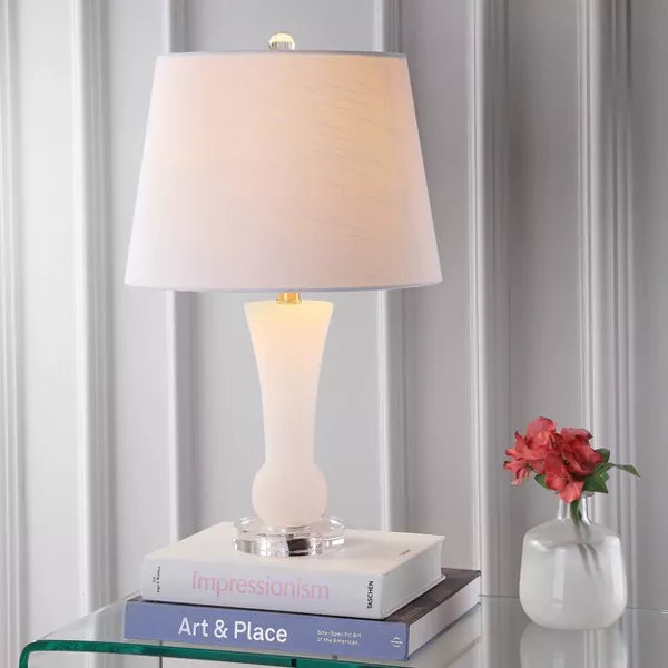 23" Eliza Alabaster Table Lamp (Includes LED Light Bulb) White - JONATHAN Y