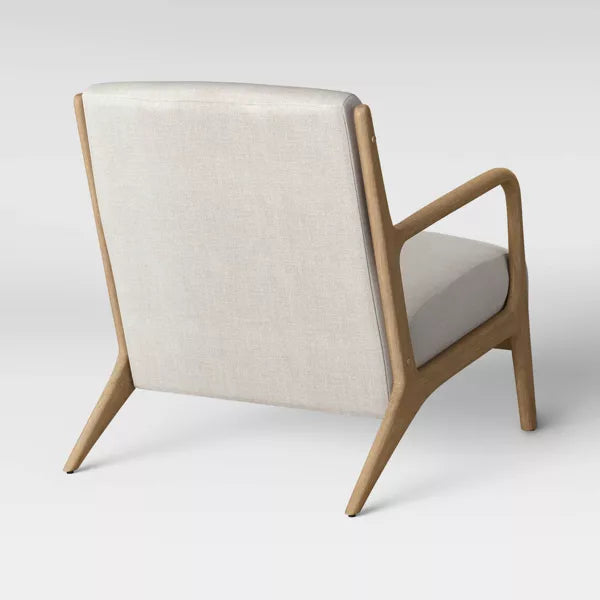 Esters Wood Armchair Cream/Natural Wood - Threshold™: Upholstered Vintage-Inspired Accent Chair