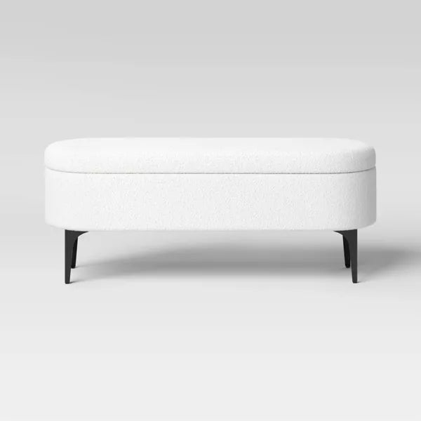 Storage Bench with Metal Legs Cream Boucle - Threshold™