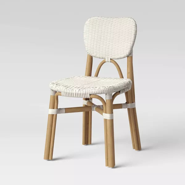 Canton Rattan and Woven Dining Chair White - Threshold™: Nautical Stripe, No Assembly, 250lb Capacity