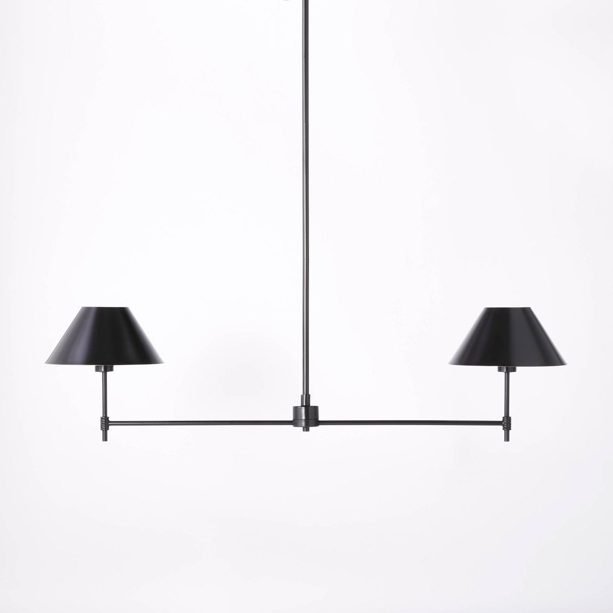 Metal Two Arm Shaded Chandelier Ceiling Light Black - Threshold™ designed with Studio McGee