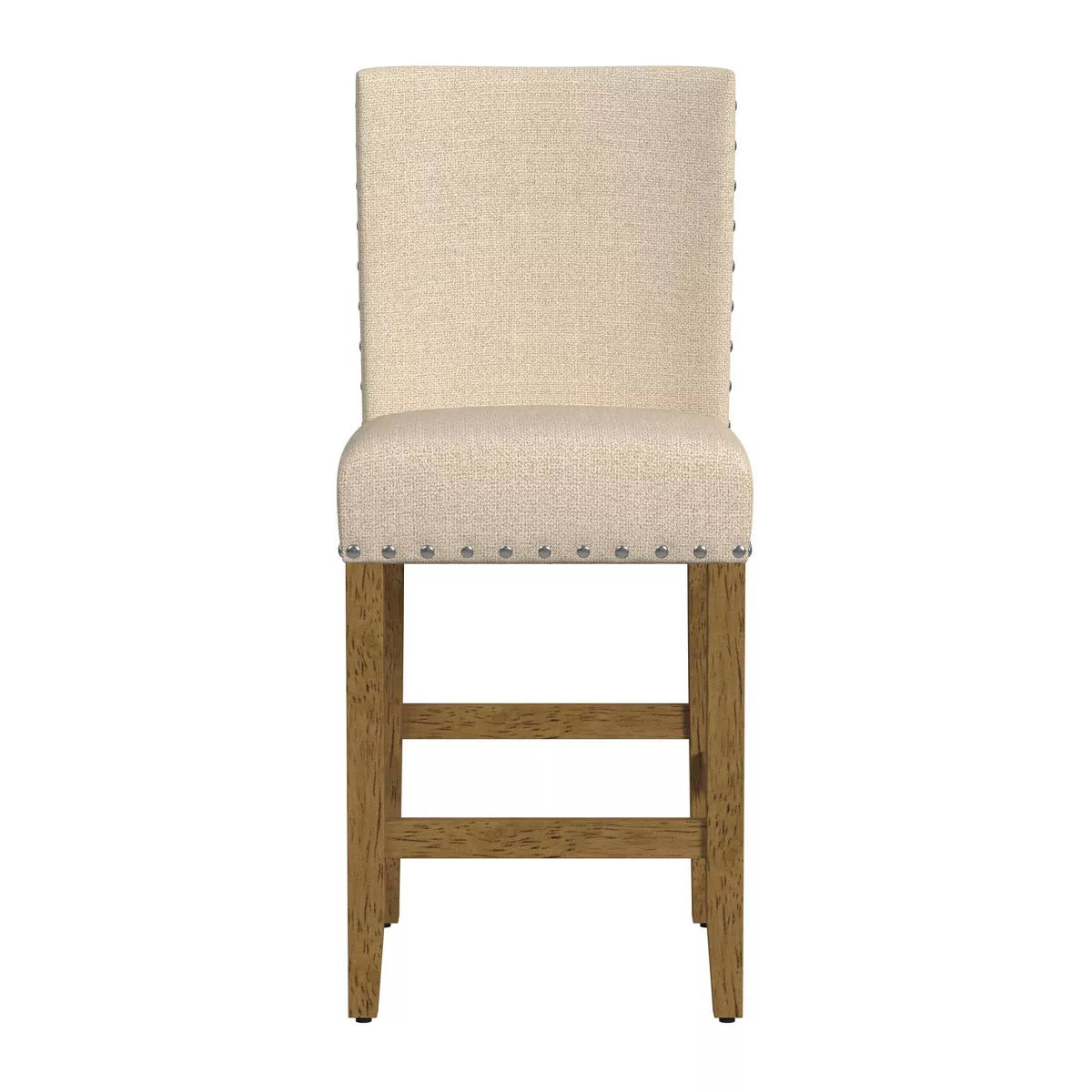 24" Upholstered Counter Height Barstool with Nailheads - HomePop