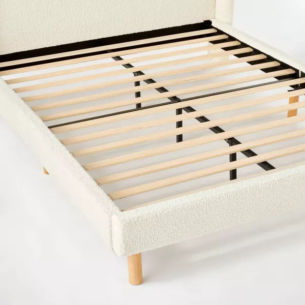 Kessler Bed in Cream Faux Shearling - Threshold™ designed with Studio McGee (Size Queen)