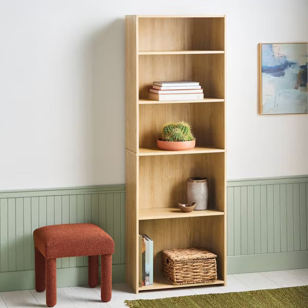 Dorm 5 Shelf Bookcase Natural Wood - Room Essentials