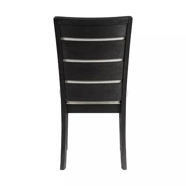 2pc Jasper Dining Slat Back Side Chair Set Black - Picket House Furnishings: Upholstered, Modern Style