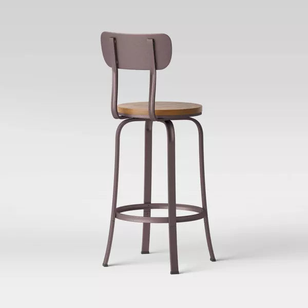 Dakota Swivel Wood Seat Barstool with Adjustable Legs Metal - Threshold™