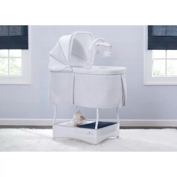 Delta Children Serta iComfort Hands-Free Auto-Glide Bedside Bassinet Portable Crib Features Silent Smooth Gliding Motion That Soothes Baby - Cameron