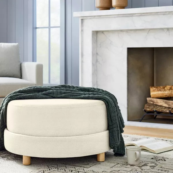 Wilmington Upholstered Round Ottoman - Threshold™ designed with Studio McGee