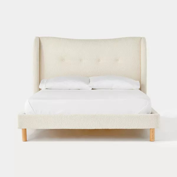 Kessler Bed in Cream Faux Shearling - Threshold™ designed with Studio McGee (Size Queen)