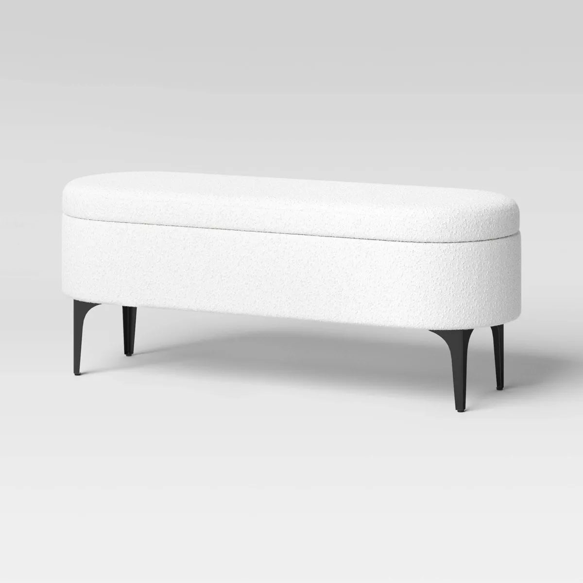 Storage Bench with Metal Legs Cream Boucle - Threshold™