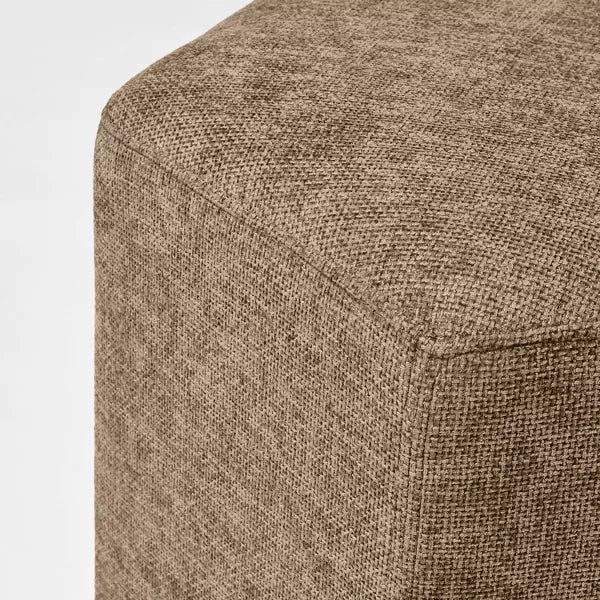 Hex Upholstered Ottoman Tan - Threshold™ designed with Studio McGee