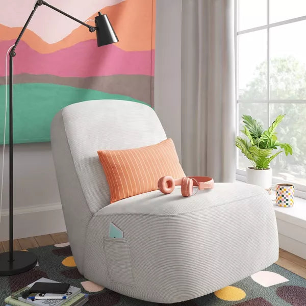 Rocking Lounge Chair Gray - Room Essentials™: Upholstered Polyester, Plywood Frame, No Assembly Required