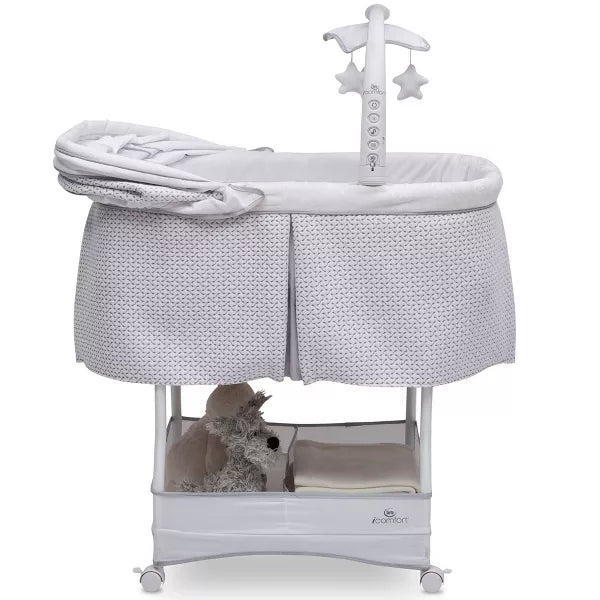 Delta Children Serta iComfort Hands-Free Auto-Glide Bedside Bassinet Portable Crib Features Silent Smooth Gliding Motion That Soothes Baby - Cameron