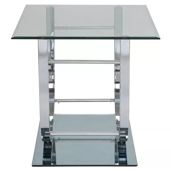 Danville End Table with Glass Top Chrome - Coaster