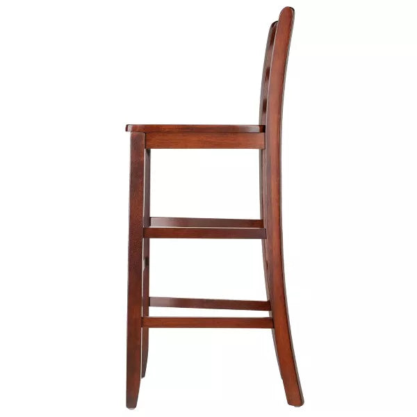 Set of 2 30" Ladder Back Barstool Hardwood/Walnut - Winsome