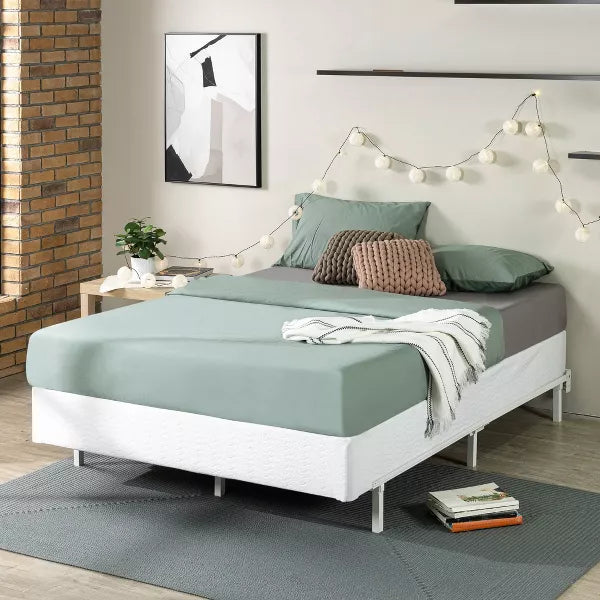 Metal Smart BoxSpring Mattress Base with Quick Assembly Gray - Zinus (Full)