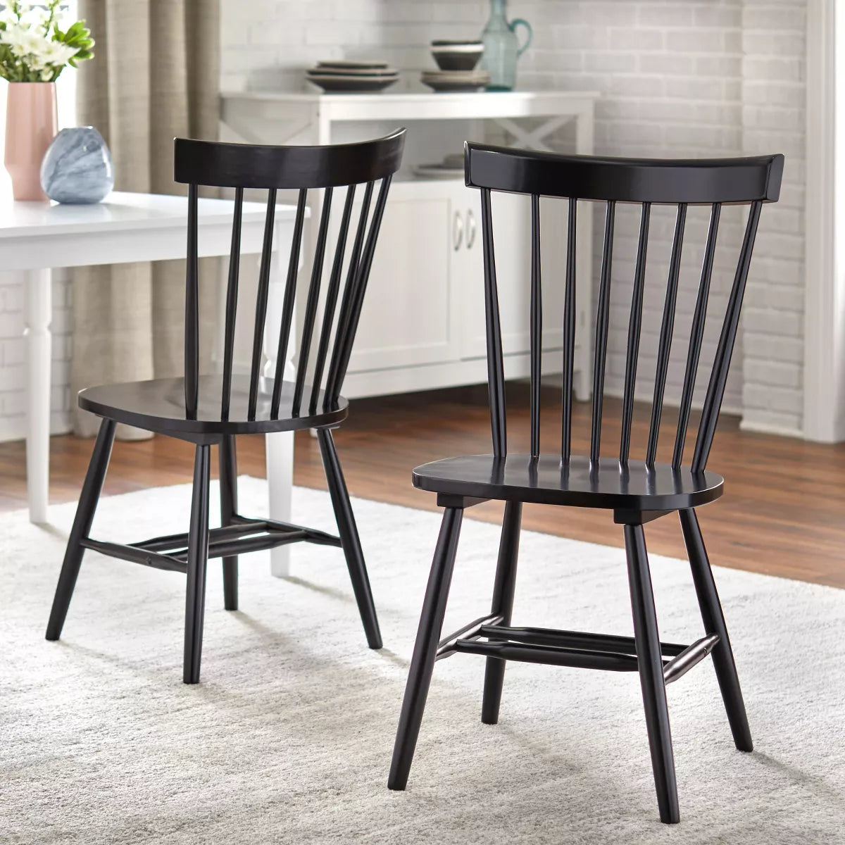 Set of 2 Venice High Back Contemporary Windsor Dining Chairs - Buylateral