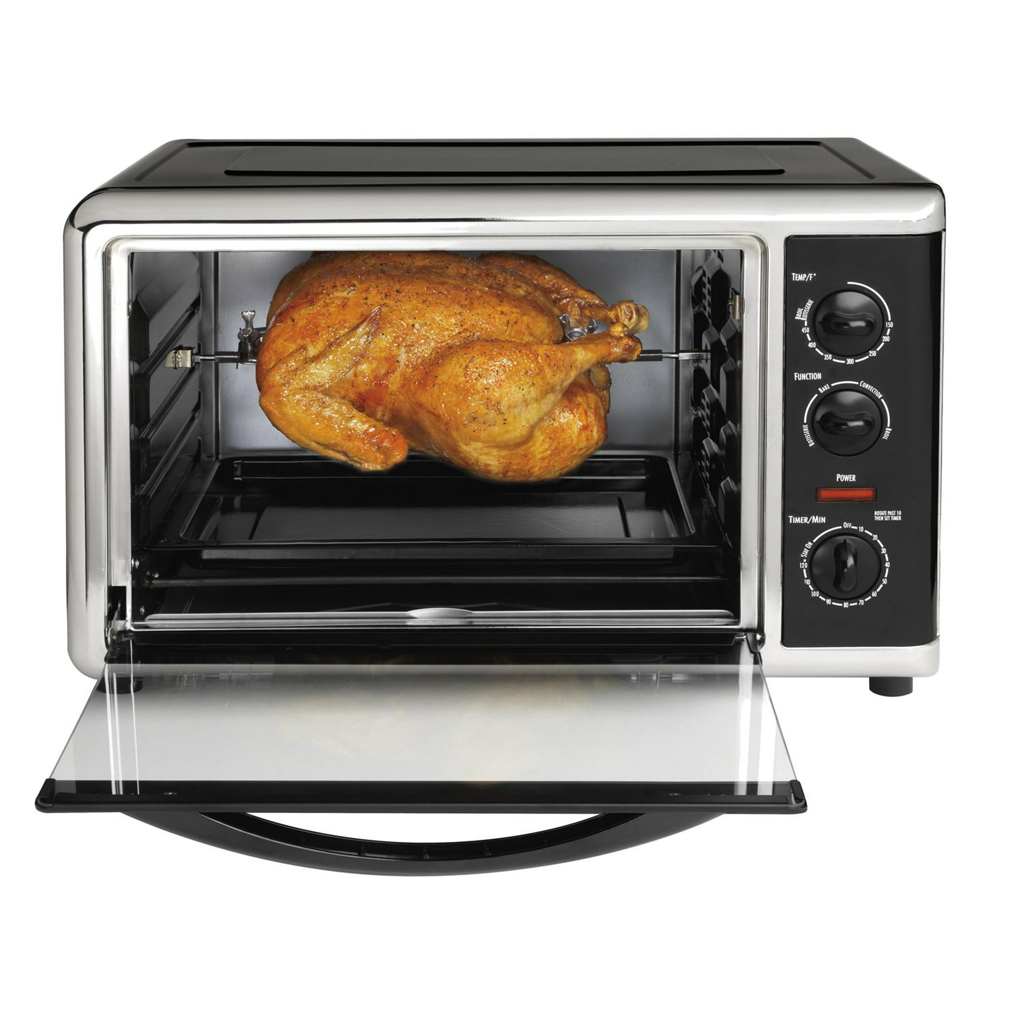 Hamilton Beach Countertop Oven with Convection and Rotisserie, Baking, Broil, Extra Large Capacity, Silver, 31100D