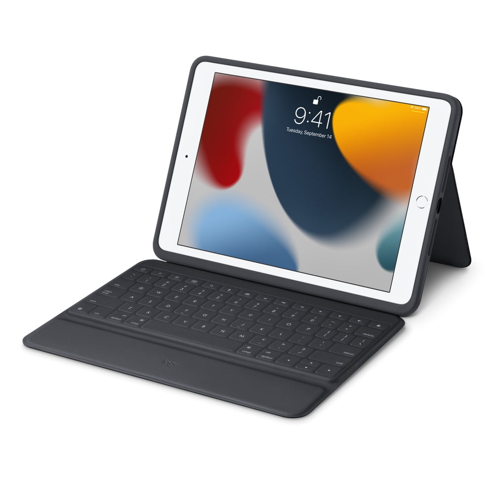 Logitech Rugged Folio - iPad (7th, 8th & 9th generation) Protective Keyboard Case with Smart Connector and Durable Spill-Proof Keyboard Black 7.4" x 0.9" x 10.2"